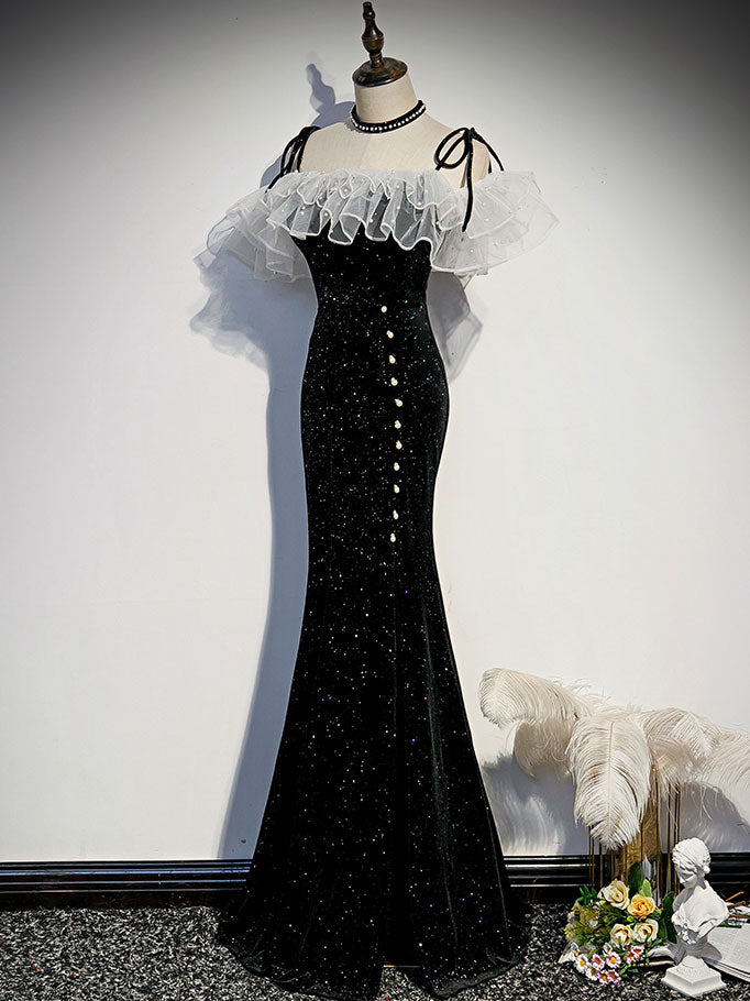 Black Mermaid Long Prom Dress, Black Evening Dress – shopluu