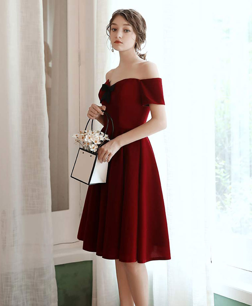 burgundy semi formal dress LaDivine CC489 Burgundy 6 Sale