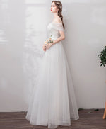 White Sweetheart Tulle Long Prom Dress White Formal Dress