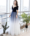 Simple Blue Tulle Long Prom Dress Blue Tulle Evening Dress