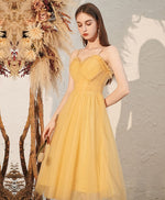 Yellow Sweetheart Tulle Short Prom Dress Yellow Homecoming Dress