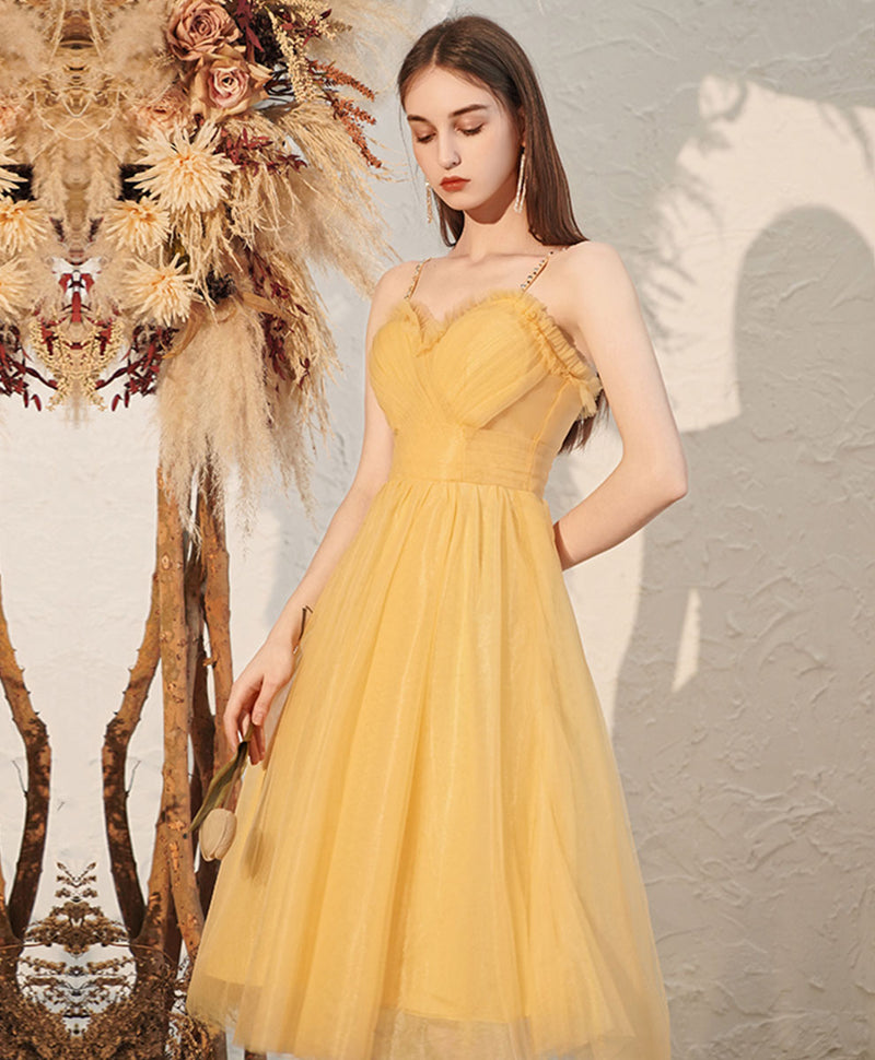 Simple yellow satin short prom dress yellow homecoming dress,SF0317 ·  Sunflower · Online Store Powered by Storenvy