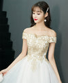 White Tulle Off Shoulder Short Prom Dress, Tulle Homecoming Dress