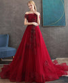 Pink Tulle Lace Long Prom Dress Pink Lace Evening Dress