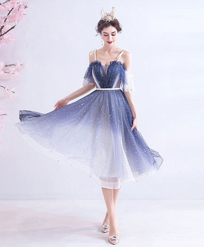 Blue Tulle Short Prom Dress Blue Tulle Homecoming Dress