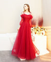 Red Tulle Long Prom Dress, Tulle Red Evening Dress
