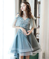 Green Tulle Lace Short Prom Dress, Green Homecoming Dress