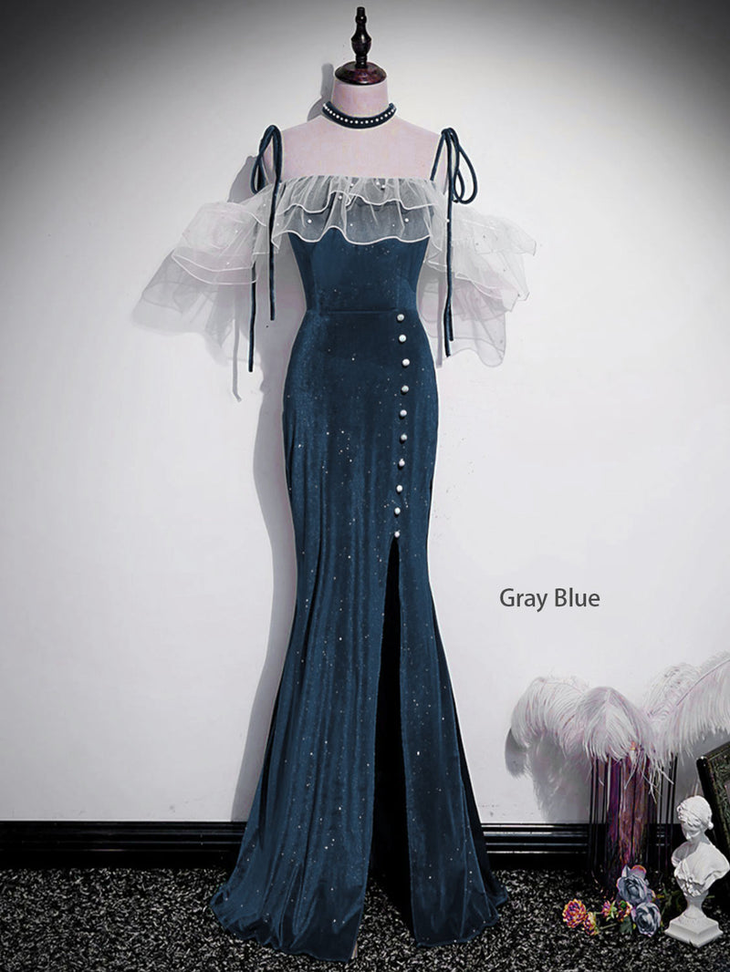 Gray Blue Prom Dresses