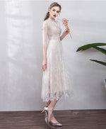 Elegant  Tulle Lace Short Prom Dress, Lace Bridesmaid Dress