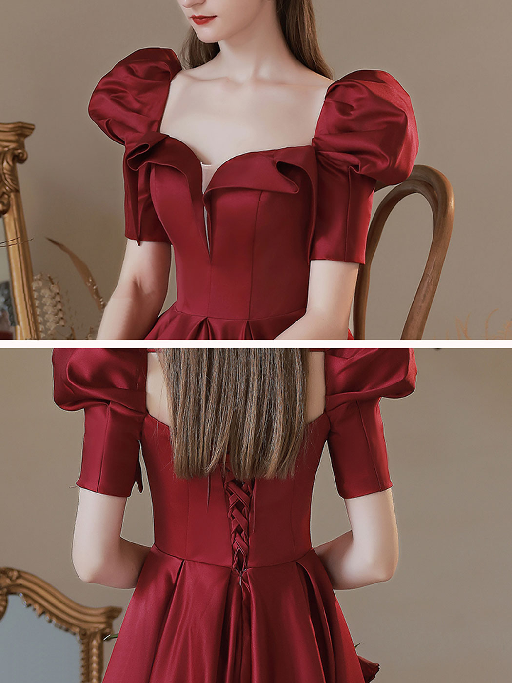 Burgundy Long Formal Evening Dress