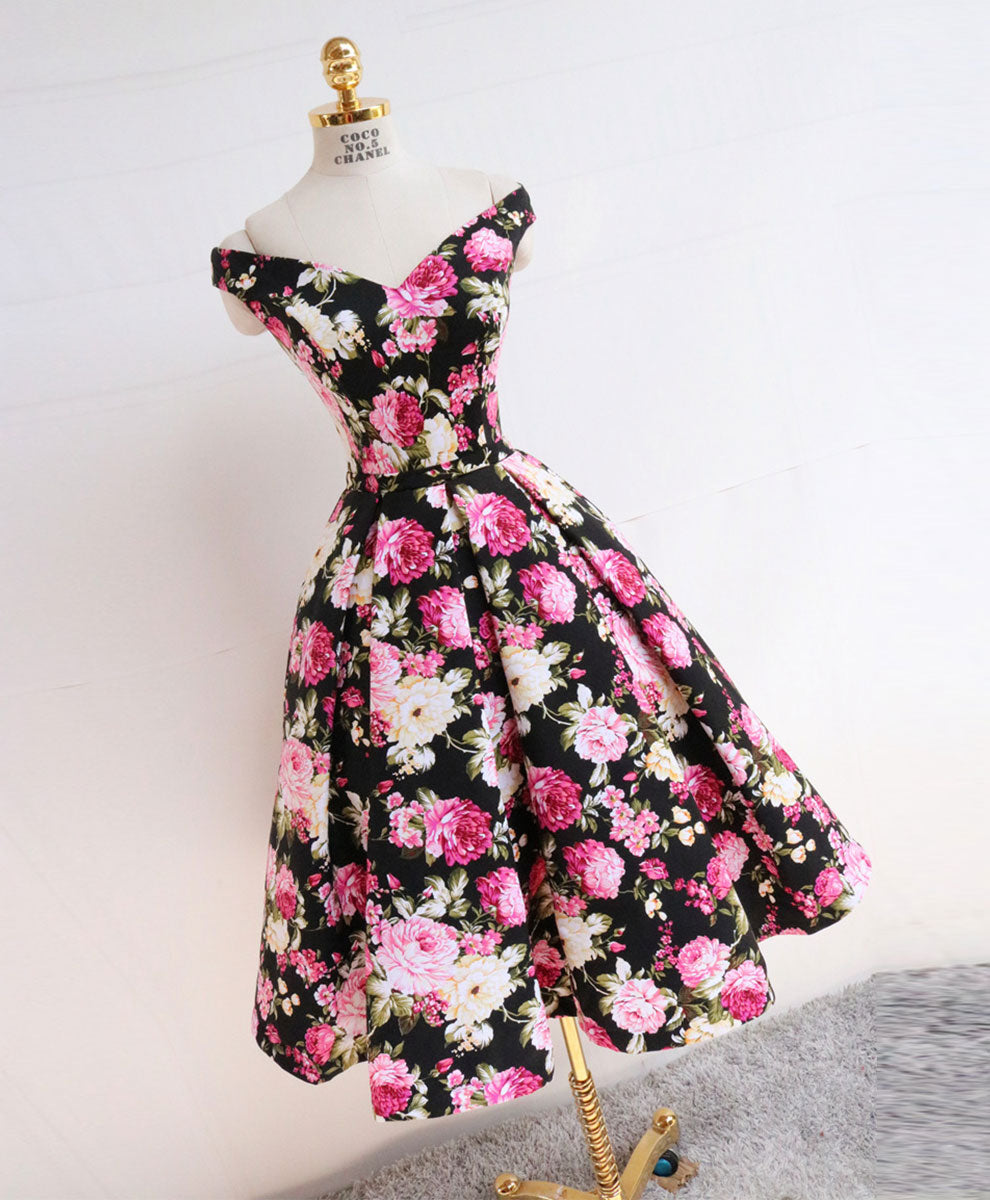 Cute V Neck Off Shoulder Satin Short Prom Dress Cute Homecoming Dress