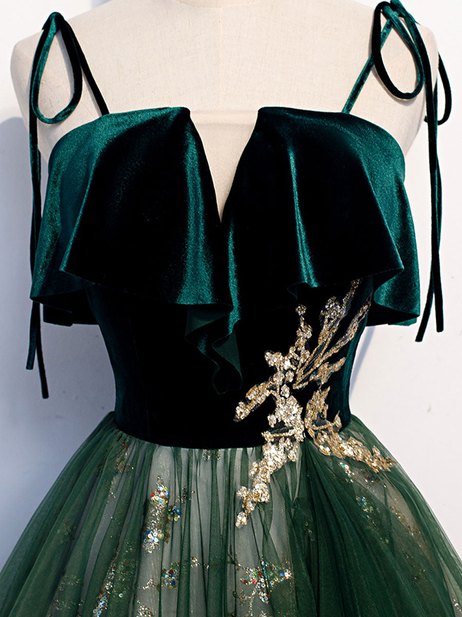Green Tulle Lace Long Prom Dress, Green Tulle Formal Dress CustomSize / Green Green Tulle Lace Long Prom Dress, Green Tulle Formal Dress CustomSize / Green