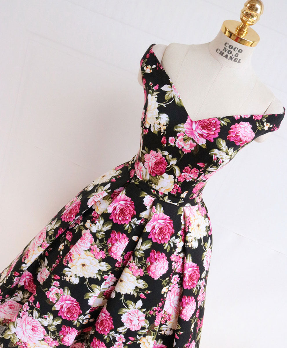 Cute V Neck Off Shoulder Satin Short Prom Dress Cute Homecoming Dress