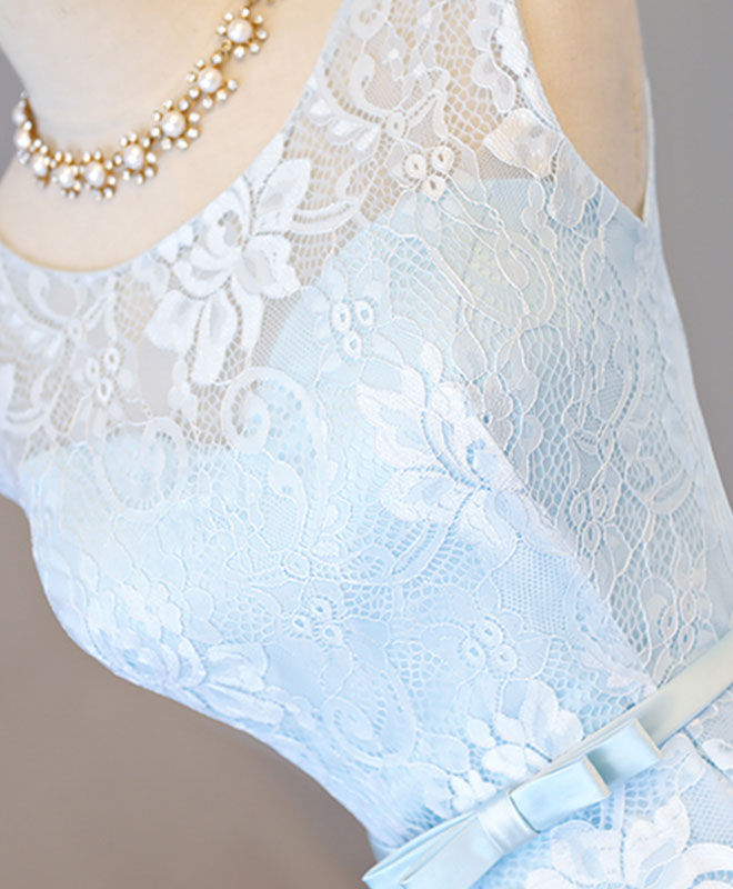 Light Blue Lace High Low Prom Dress, Homecoming Dress US 10 / Blue Light Blue Lace High Low Prom Dress, Homecoming Dress US 10 / Blue