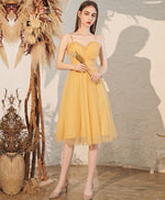 Yellow Sweetheart Tulle Short Prom Dress Yellow Homecoming Dress