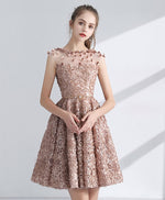 Unique 3D Lace Short Prom Dress, Cute Homecoming Dress
