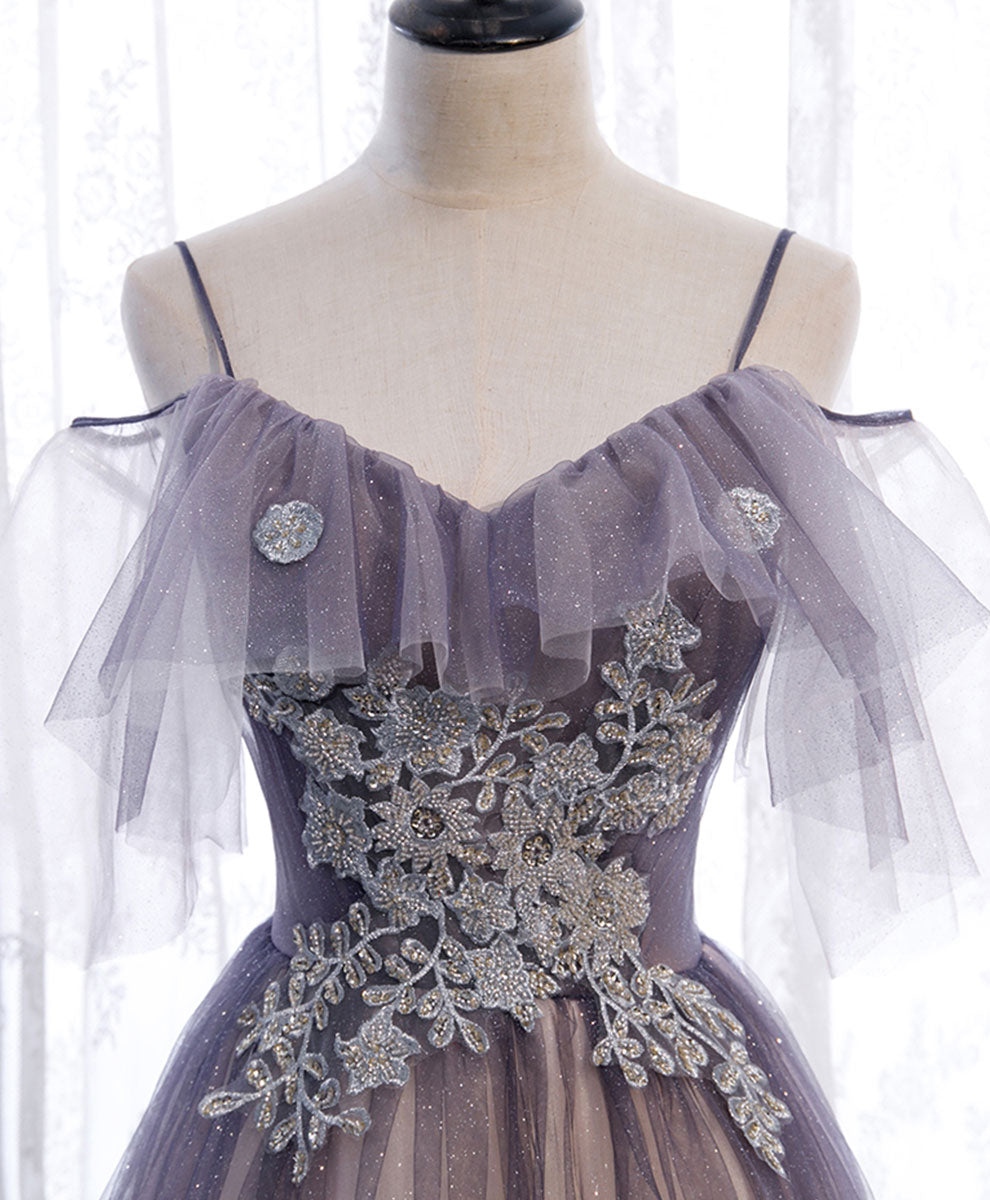 Light Purple Tulle Sequin Long Prom Dress, Purple Formal Party Dress US 6 / Custom Color Light Purple Tulle Sequin Long Prom Dress, Purple Formal Party Dress US 6 / Custom Color