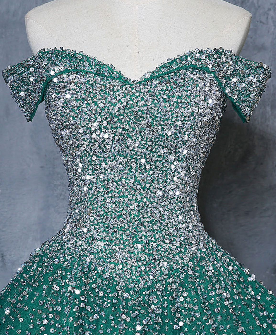 Green Tulle Sequin Long Prom Gown, Green Sequin Sweet 16 Dress us 10 / Green Green Tulle Sequin Long Prom Gown, Green Sequin Sweet 16 Dress us 10 / Green