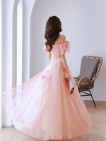 Pink Tulle Formal Evening Dresses