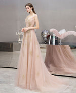 Pink Tulle Lace Long Prom Dress Pink Tulle Formal Dress