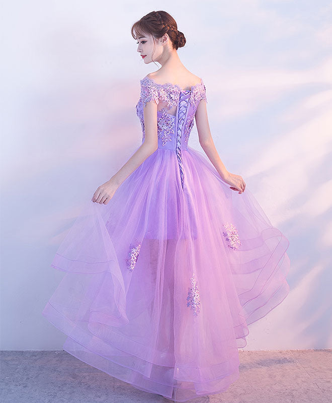 Purple Tulle Lace Applique Prom Dress, Purple Homecoming Dress Custom Size / Purple Purple Tulle Lace Applique Prom Dress, Purple Homecoming Dress Custom Size / Purple