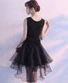 Simple Round Neck Black Tulle Short Prom Dress, Black Homecoming Dress
