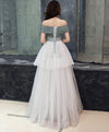 White Tulle Long Prom Dress, White Tulle Formal Dress