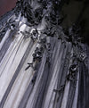 Black V Neck Tulle Lace Applique Long Prom Dress, Black Lace Bridesmaid Dress