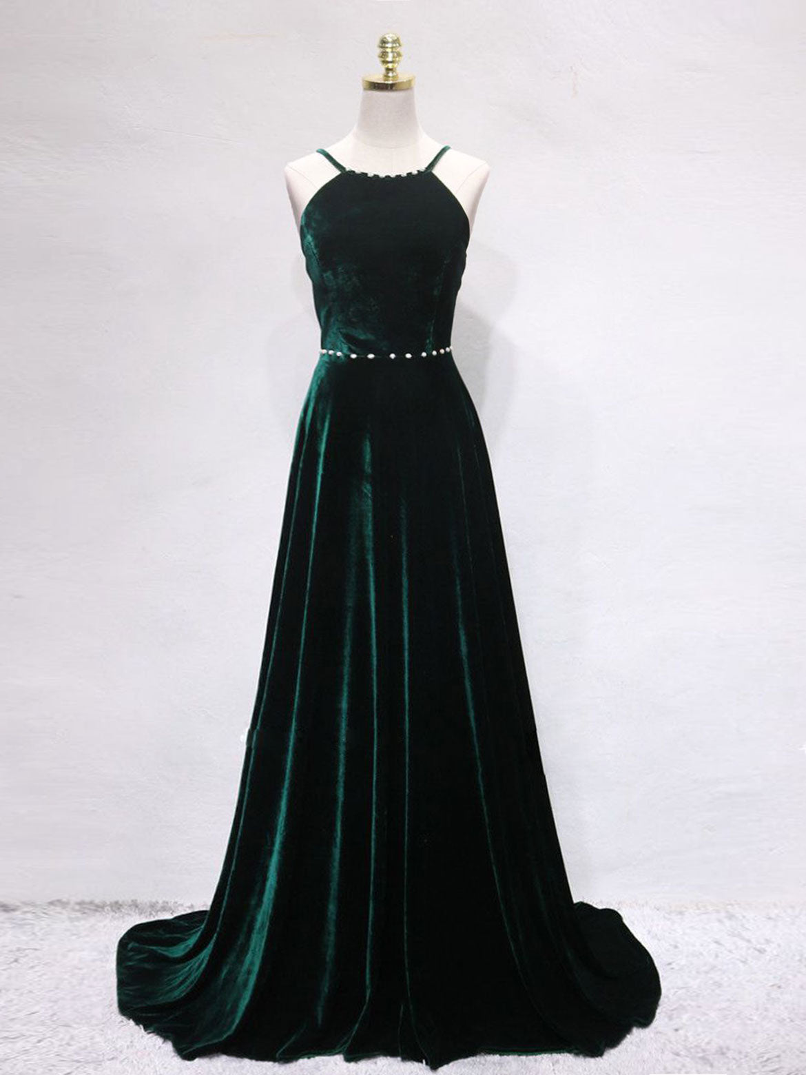 Dark Green Backless Long Prom Dresses, Dark Green Long Formal Evening Bridesmaid Dresses, US 14 / Custom Color / No Rush Dark Green Backless Long Prom Dresses, Dark Green Long Formal Evening Bridesmaid Dresses, US 14 / Custom Color / No Rush
