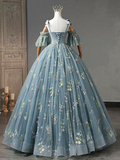 Gray Blue Sweet 16 Dress