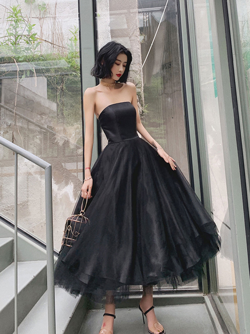 tulle semi formal dress Blush Pink Long Lace Prom Dress with Tulle Skirt Blush / 8