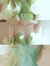 Simple Green Tulle Short Prom Dress, Green Puffy Homecoming Dress