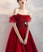 Burgundy Tulle Lace Short Prom Dress Burgundy Homecoming Dress