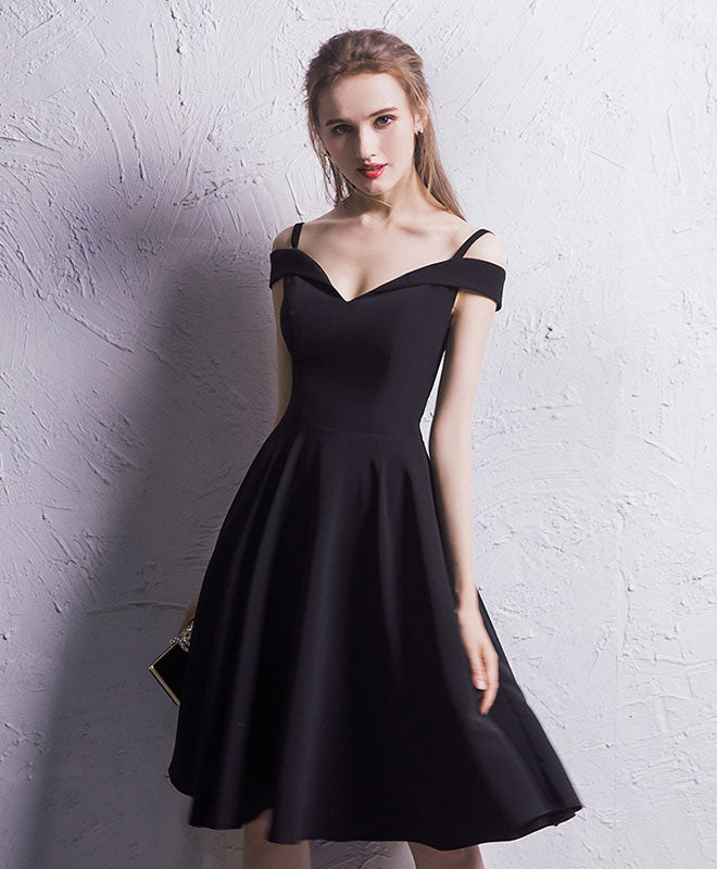 Simple Black Chiffon Short Prom Dress, Homecoming Dress – shopluu