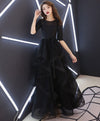 Black Tulle Lace Long Prom Dress Black Tulle Lace Formal Dress