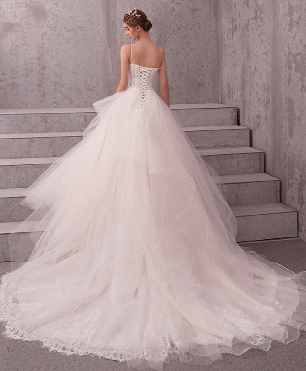 Elegant Sweetheart Tulle Lace Long Wedding Gown Bridal Dress