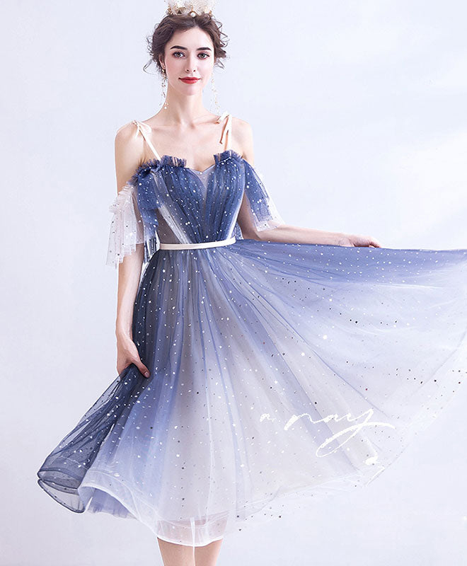 Blue Tulle Short Prom Dress Blue Tulle Homecoming Dress