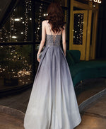 A-line Lace Sequin Prom Dress Gradient Color Floor Length Formal Party