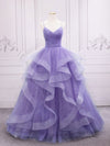 Blue Tulle Long Prom Dresses, Blue Tulle Formal Dresses Sweet 16 Dress