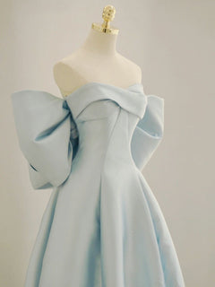 Blue Satin Evening Dress