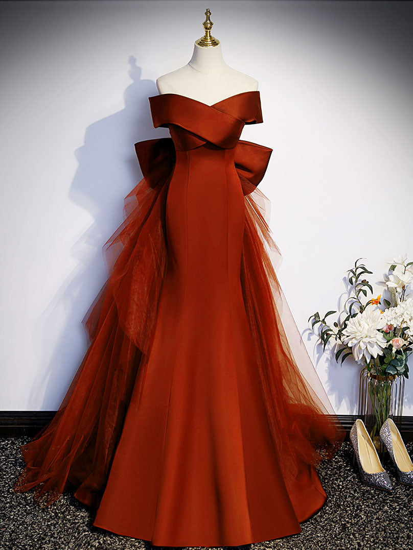 Satin Mermaid Long Prom Dress