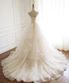 Champagne Sweetheart Lace Tulle Long Prom Gown Lace Evening Gown