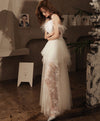 White Sweetheart Dress Tulle Lace Long Prom Dress Evening Dress