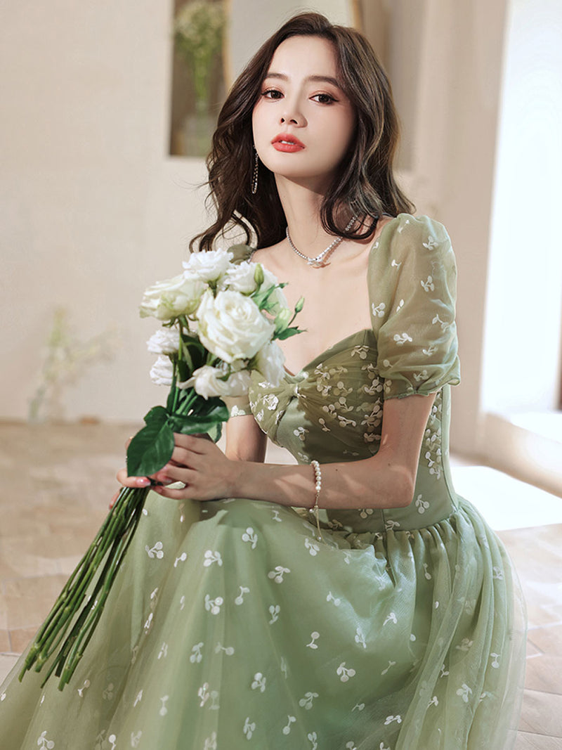 Green Tulle Long Prom Dress, Green A line Formal Graduation Dresses shopluu Green Tulle Long Prom Dress, Green A line Formal Graduation Dresses shopluu