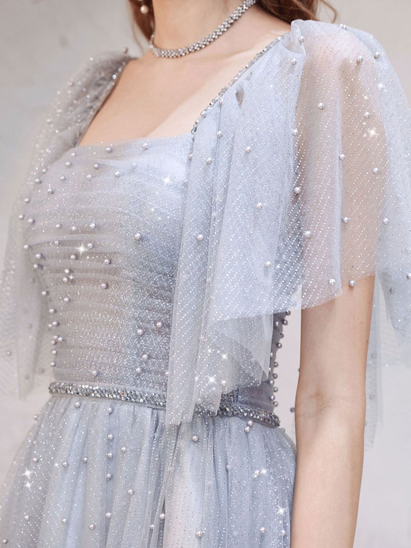  Gray Formal Dresses with Beading
