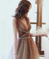 Cute A-Line Tulle Sequin Long Prom Dress Tulle Formal Dress