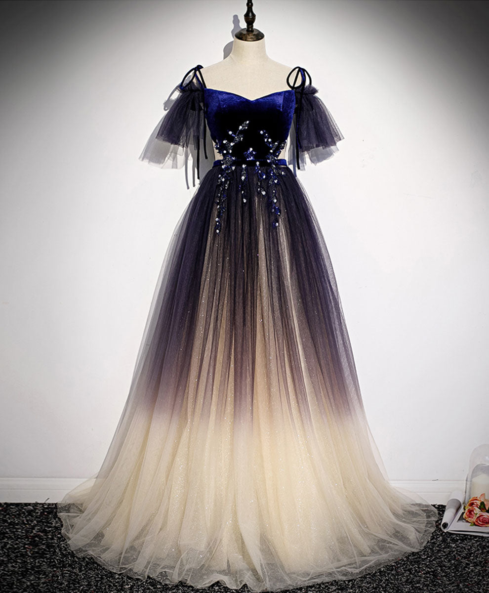 Light Purple Tulle Lace Long Prom Dress, Light Purple Evening Dress – shopluu