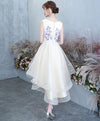 Light Champagne Tulle Lace Short Prom Dress, Lace Homecoming Dress