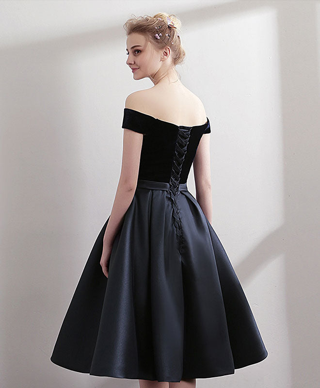 Black Satin Short Prom Dress, Black Homecoming Dress US 10 / Custom Color