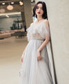 Elegant Off Shoulder Tulle Long Prom Dress, Tulle Evening Dress